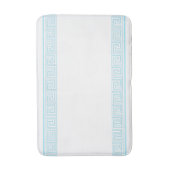 Light Blue Grecian Frieze Design Badematte (Vorderseite Vertikal)