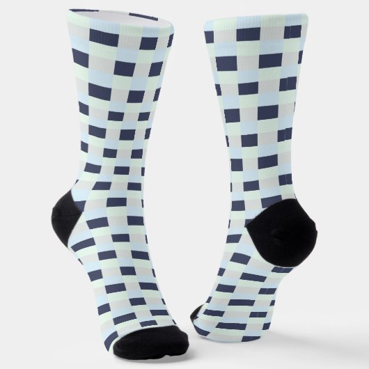 Light blue green with dots combination socken (Gewinkelt)