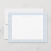 Light Blue Grid Frame Note Card Einladung (Vorderseite)