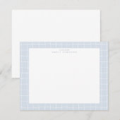 Light Blue Grid Frame Note Card Einladung (Vorne/Hinten)