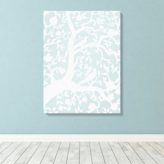 Light Blue Grosse Chinoiserie Leinwand (Insitu (Holzboden))