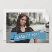 Light Blue Grunge Banner 2013 Grad Einladung (Vorderseite)
