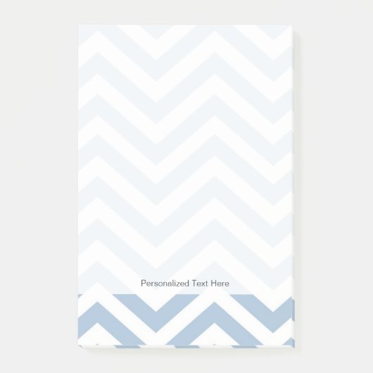 Light Blue Grunge Textil Zickzack Post-it Klebezettel (Vorderseite)