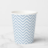 Light Blue Grunge Textured Zickzack Pappbecher (Rückseite)