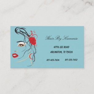 Light Blue Hair, Nail, Make-up Business Card Visitenkarte