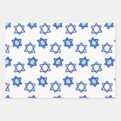 Light Blue Hamsa Star von David Pattern Hanukkah Geschenkpapier Set (Vorderseite 2)