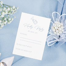 Light Blue Hand Drawn Wedding RSVP