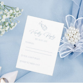 Light Blue Hand Drawn Wedding RSVP Begleitkarte