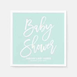 Light Blue Hand Letter Baby Shower Paper Napkins Serviette