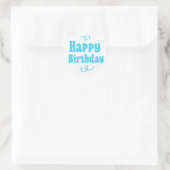 Light Blue Happy Birthday Gastgeschenk Stickers (Tasche)