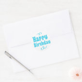 Light Blue Happy Birthday Gastgeschenk Stickers (Umschlag)