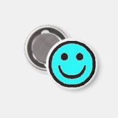 Light Blue Happy Face Magnet (Vorderseite/Rückseite)