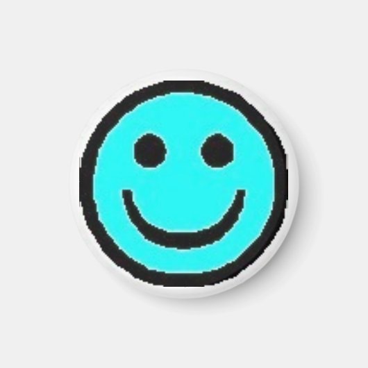Light Blue Happy Face Magnet (Vorne)