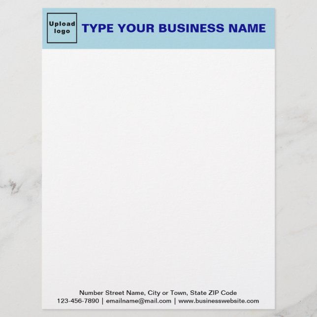 Light Blue Header und Black Text Footer Business Briefbogen (Vorderseite)