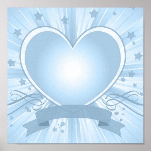 Light Blue Heart Design Poster (Vorne)