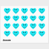 Light Blue Heart Face Sticker (Blatt)
