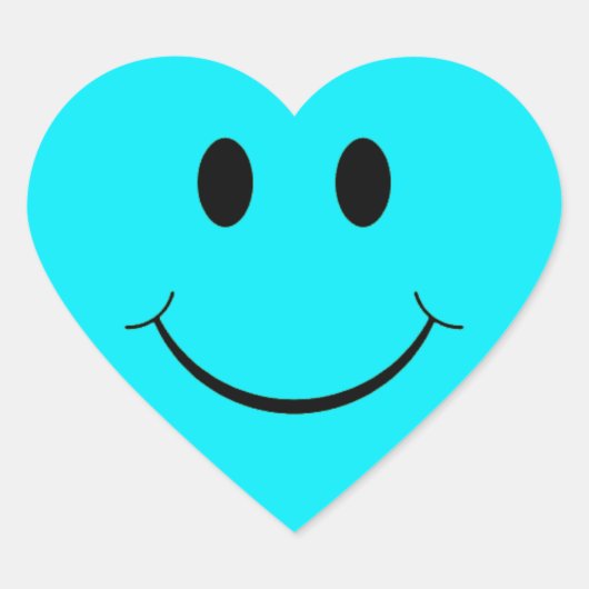 Light Blue Heart Face Sticker (Vorderseite)