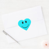 Light Blue Heart Face Sticker (Umschlag)