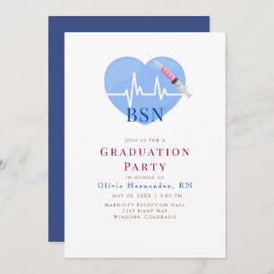 Light Blue Heart, Heartbeat und Spritzennahrung Einladung