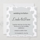 Light Blue Heart Pattern Hochzeitseinladung Einladung (Vorderseite)