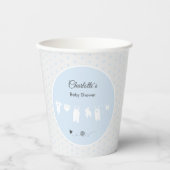 Light Blue Hearts Baby Boy Dusche Pappbecher (Vorderseite)