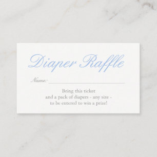 Light Blue Hearts Diaper Raffle Card Begleitkarte