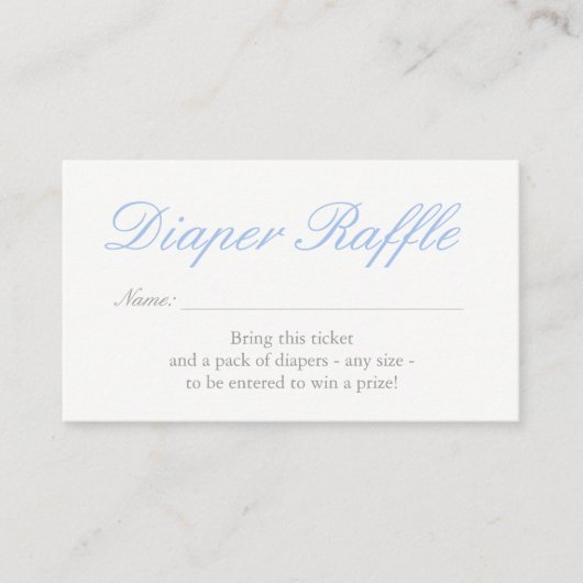 Light Blue Hearts Diaper Raffle Card Begleitkarte (Vorderseite)