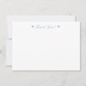 Light Blue Hearts Vielen Dank Flat Card Dankeskarte (Vorderseite)