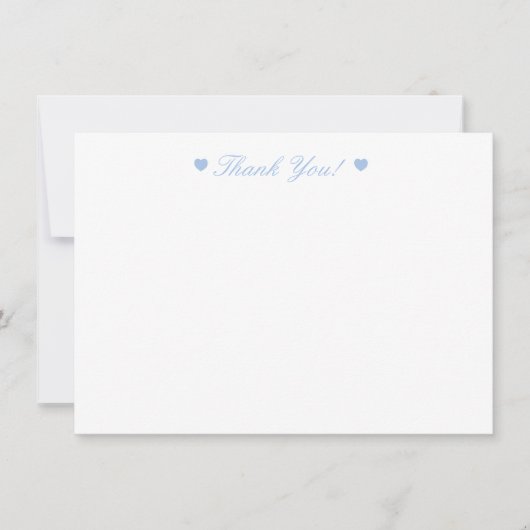 Light Blue Hearts Vielen Dank Flat Card Dankeskarte (Vorderseite)