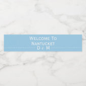 Light Blue Herzlich willkommen auf unserer Hochzei Wasserflaschenetikett (Einzelnes Label)