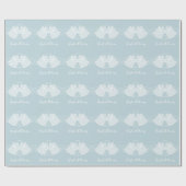 Light Blue Holiday Bells and Wirbel Wrapping Paper Geschenkpapier (Flach)