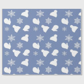 Light Blue Holiday Mittens und Weihnachtslieder Geschenkpapier (Flach)