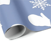 Light Blue Holiday Mittens und Weihnachtslieder Geschenkpapier (Rolleneckpunkt)