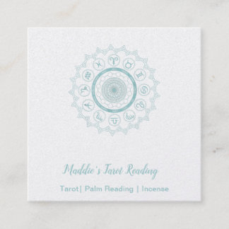 Light Blue Horoskop signiert Square Business Card Quadratische Visitenkarte