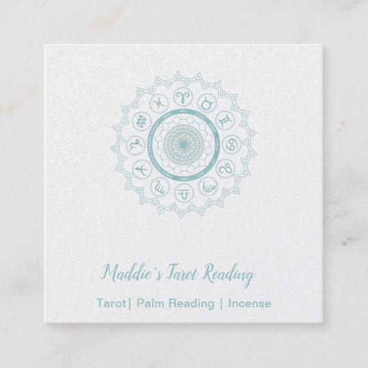 Light Blue Horoskop signiert Square Business Card Quadratische Visitenkarte (Vorderseite)