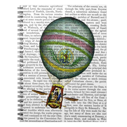 Light Blue Hot Air Ballon Notizblock (Vorderseite)