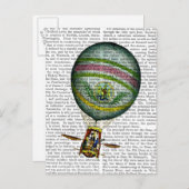 Light Blue Hot Air Ballon Postkarte (Vorne/Hinten)