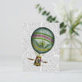 Light Blue Hot Air Ballon Postkarte (Stehend Vorderseite)