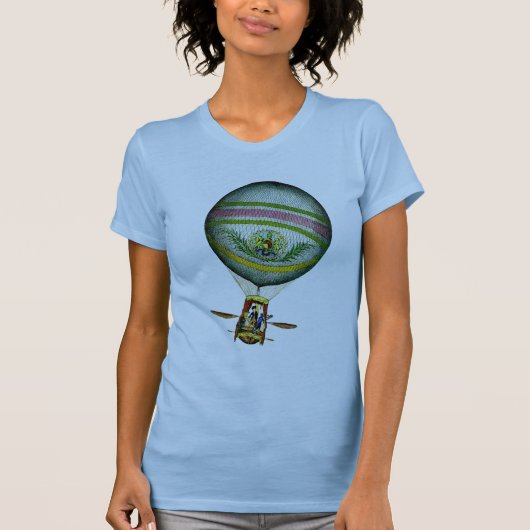 Light Blue Hot Air Ballon T-Shirt (Vorderseite)