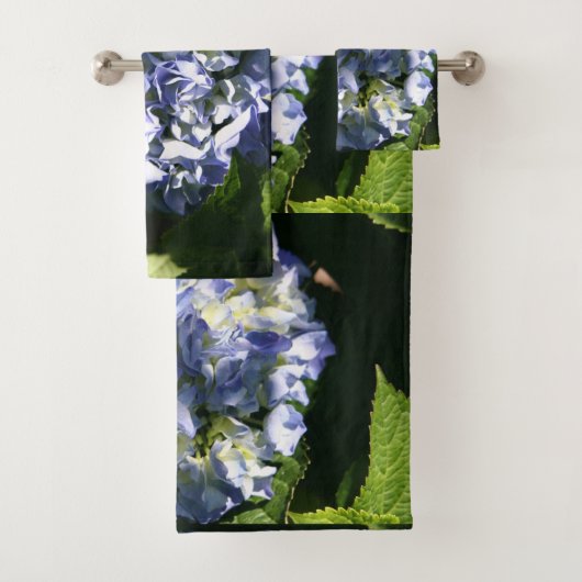 Light Blue Hydrangea Blume Badhandtuch Set (Insitu)