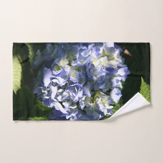 Light Blue Hydrangea Blume Badhandtuch Set (Handtuch)