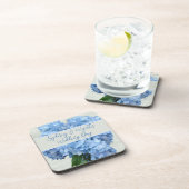 Light Blue Hydrangea-Blume Getränkeuntersetzer (Rechte Seite)