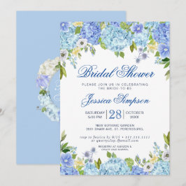 Light Blue Hydrangea Brautparty Einladung