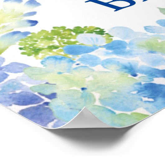 Light Blue Hydrangea Brautparty Foto Prop Poster (Ecke)