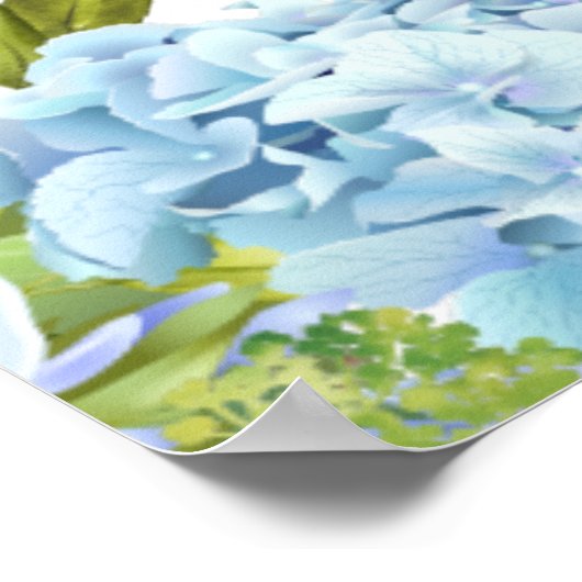 Light Blue Hydrangea Brautparty Foto Prop Poster (Ecke)