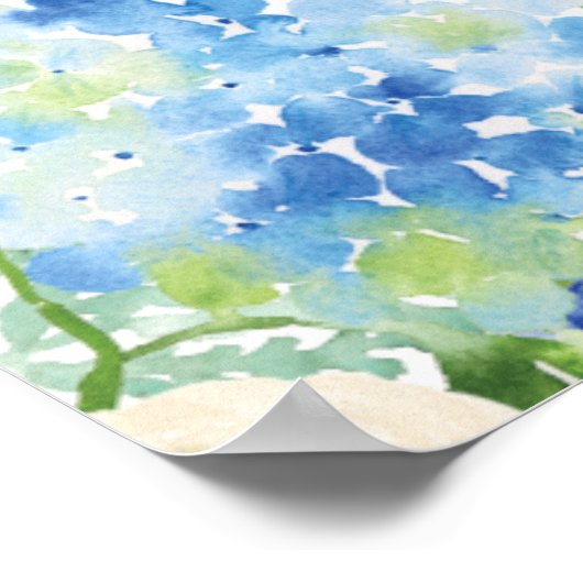 Light Blue Hydrangea Brautparty Foto Prop Poster (Ecke)