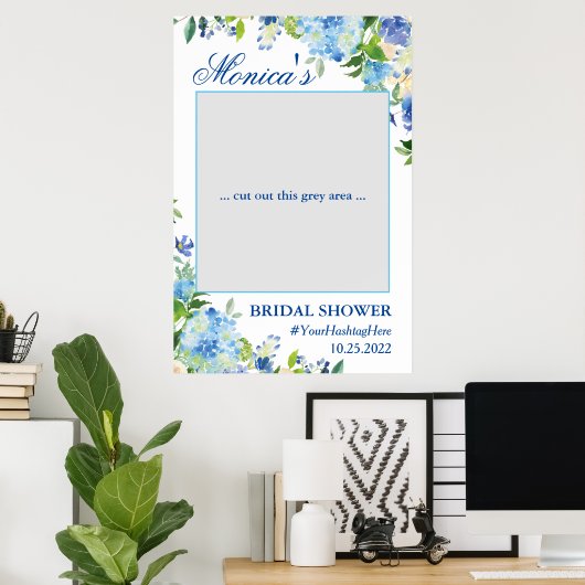 Light Blue Hydrangea Brautparty Foto Prop Poster (Heimbüro)
