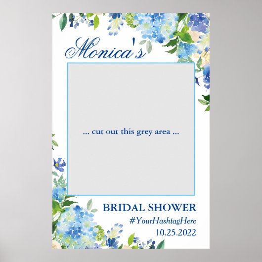 Light Blue Hydrangea Brautparty Foto Prop Poster (Vorne)