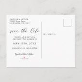 Light Blue Hydrangea Dusty Floral Save the Date Ankündigungspostkarte (Rückseite)