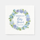 Light Blue Hydrangea Floral Baby Duschpapier Serviette (Vorderseite)